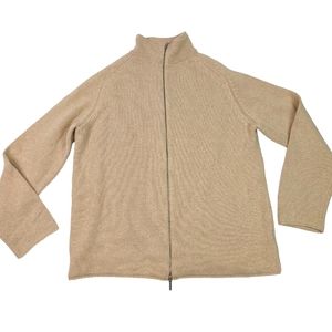 S' Max Mara Italian Zip Up gold sweater